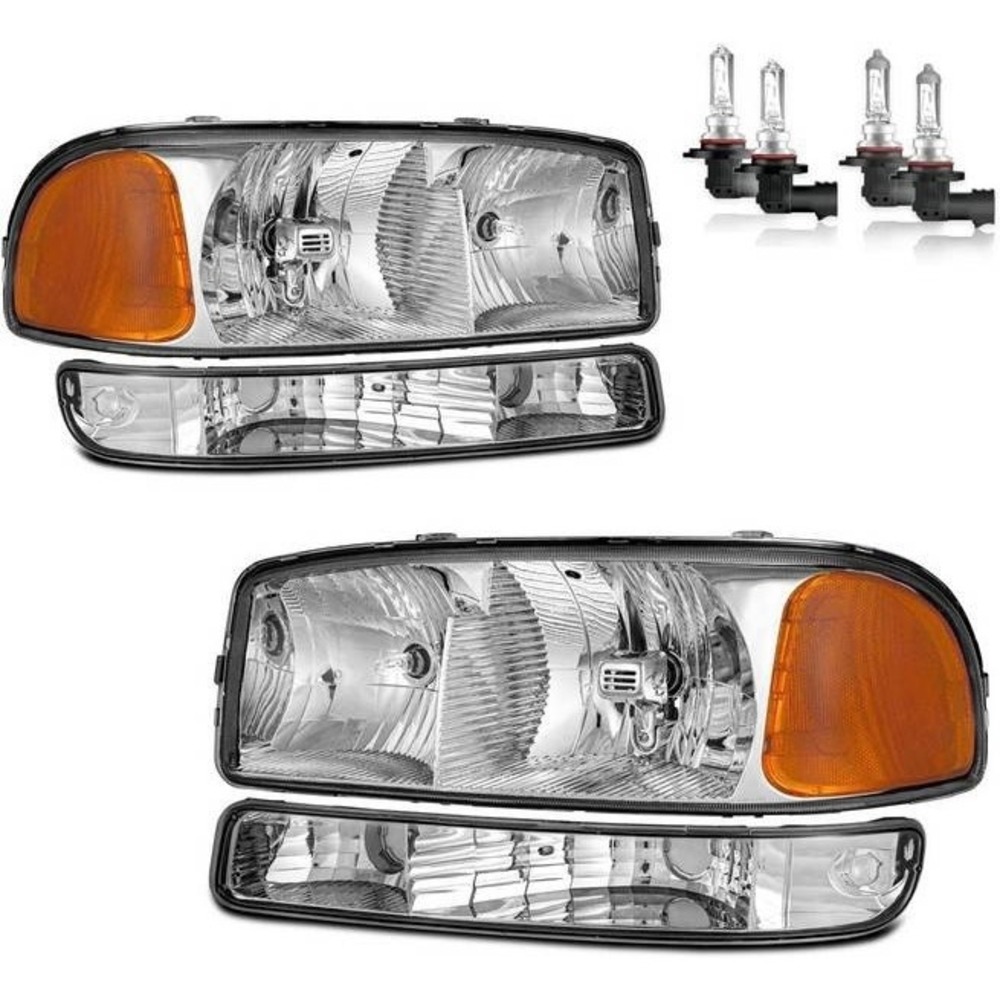 Parthigh Chrome Amber Headlights Pair 99-07 GMC Sierra 99-06 Yukon PTH16586702S